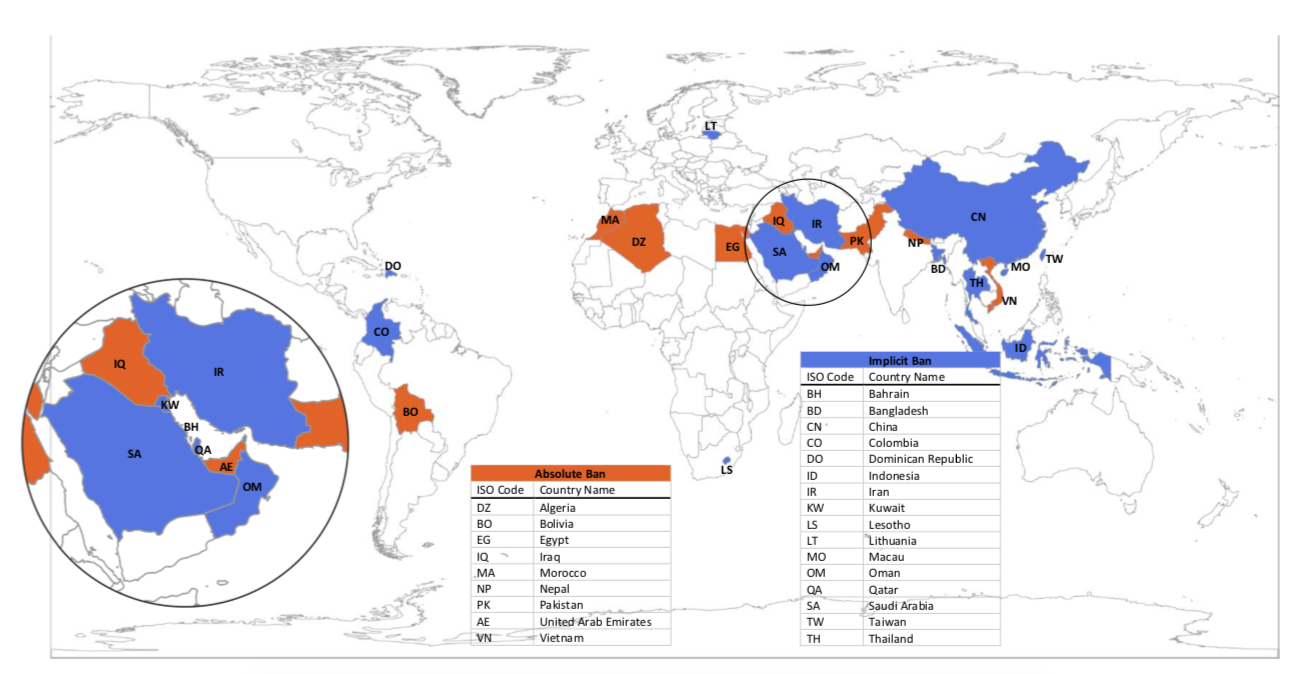 Cryptocurrency on the world map. Library of Congress 